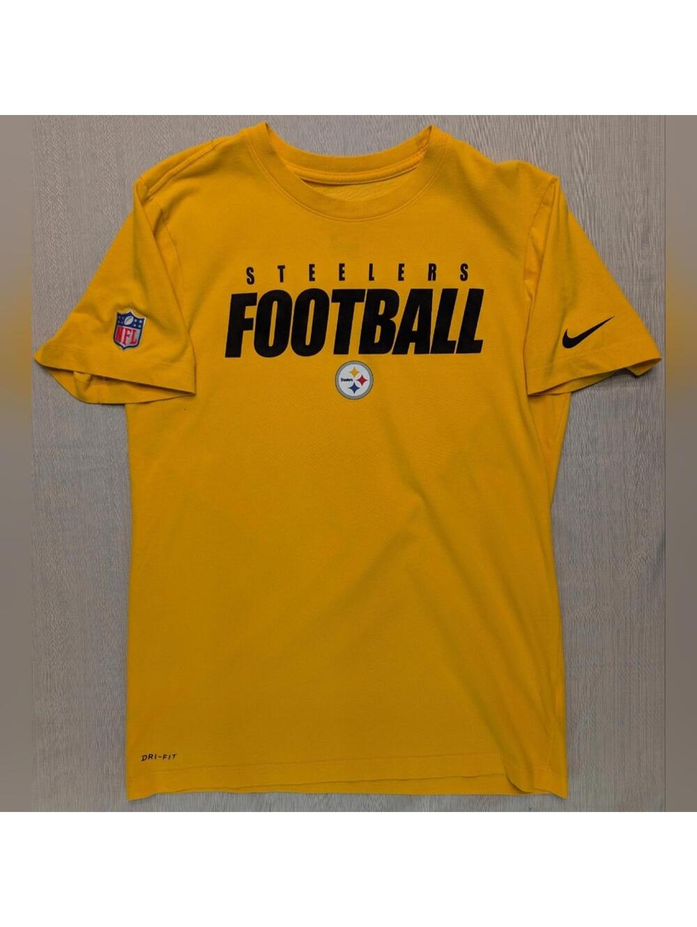 Nike Pittsburgh Steelers Football NFL On Field Dri-Fit TShirt Yellow Black Small